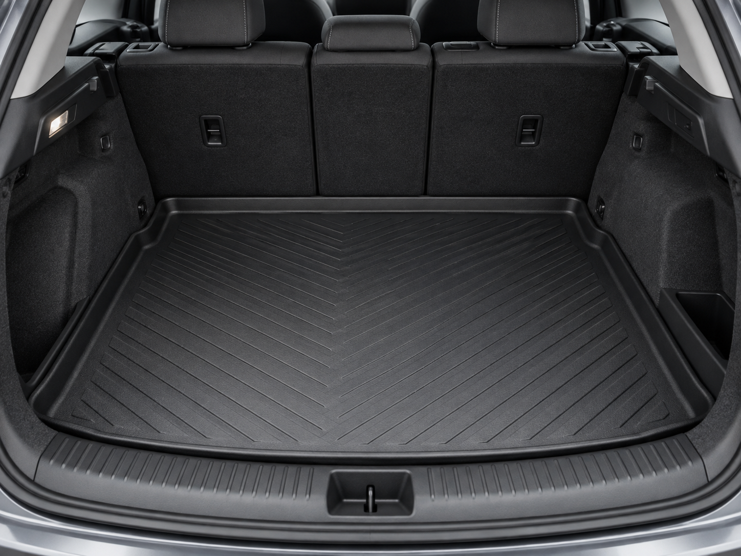 AI concept illustration of an unbranded liner inside a car boot
